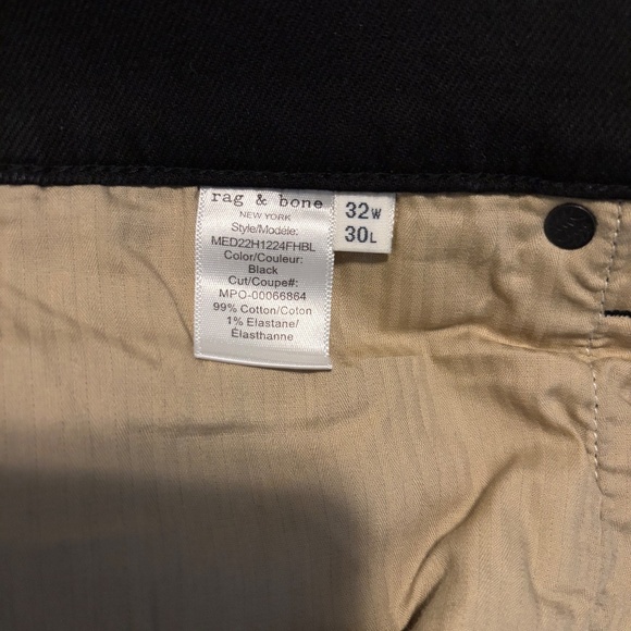 Rag & Bone Men's Fit 1 Skinny Deep Navy Slim Jeans Size 32x30 - Picture 5 of 6